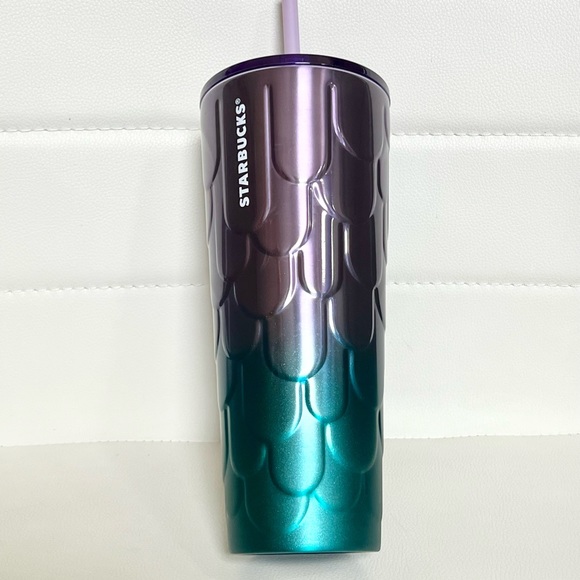 Starbucks 2023 Spring Purple/Teal Mermaid Scales Stainless Tumbler Cup Limited - Picture 8 of 10